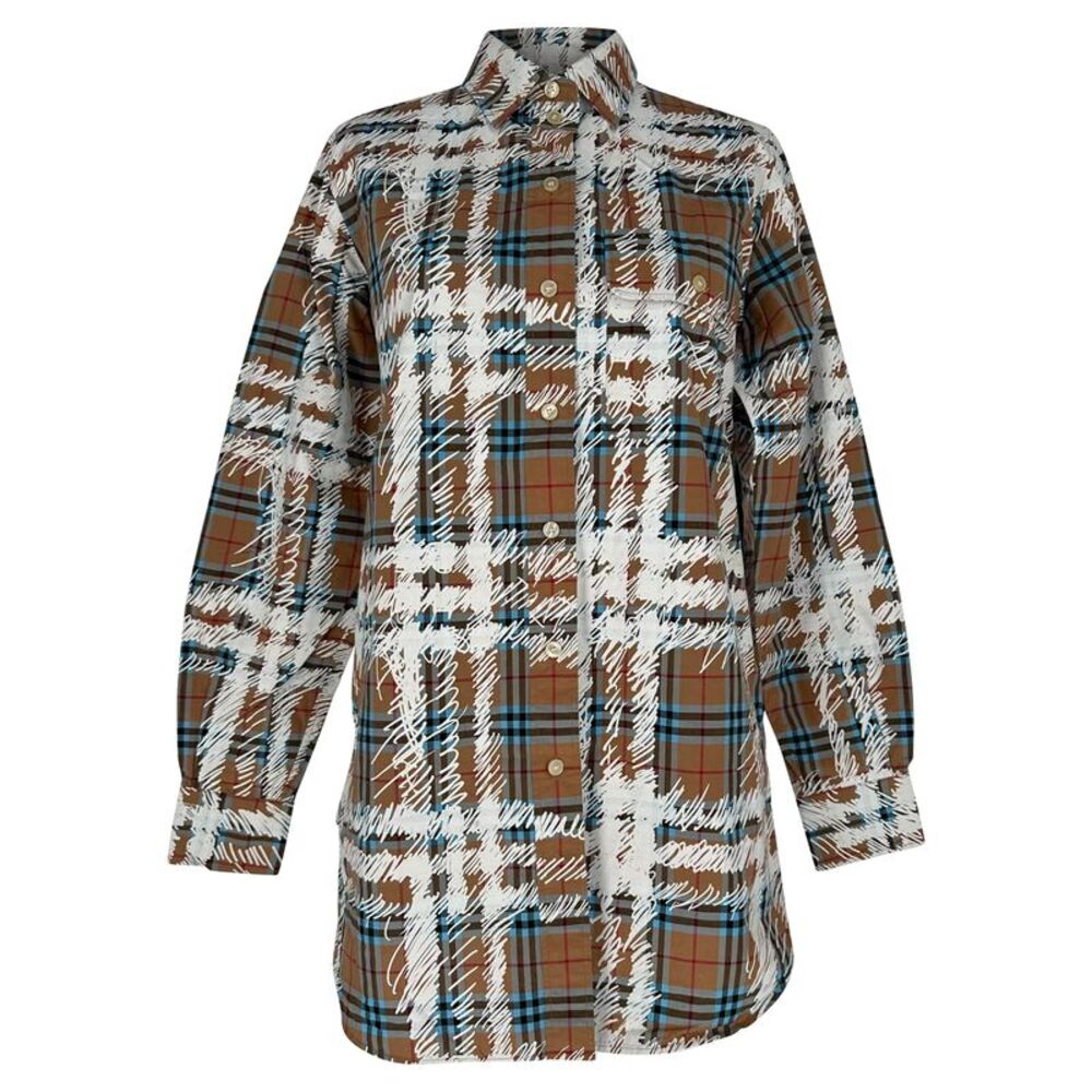 Burberry Scribbled Long-sleeve Shirt in Multicolor Cotton